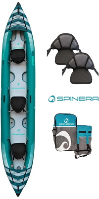2026 Spinera Hybris 500 HDDS 3-personers Kajak M/taske, 2 Finner, 2 Kajaksæder SP-K-HYB-500 -.. Green