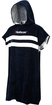 2026 Northcore Beach Basha Stripe Hooded Towel Puslehåndklæde Robe / Poncho NOCO241 - Blue