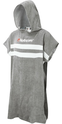2026 Northcore Beach Basha Stripe Håndklæde Med Hætte Og Omklædningskåbe / Poncho NOCO241 - Grey