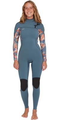 2025 ONeill Dame Epic 4/3mm Chest Zip Våddragt 5651 - Copen Blue / Painted Tropics