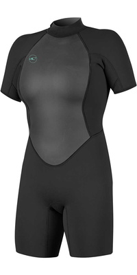 2025 Oneill Kvinder Reactor Ii 2mm Back Zip Shorty Våddragt 5043 - Sort
