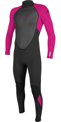 2025 Oneill Unge Reactor Ii 3/2mm Back Zip Våddragt 5044 - Sort / Bær
