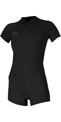 2026 ONeill Kvinders Bahia 2/1mm Front Zip Shorty Våddragt Sort 5293