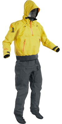 2025 Palm Herre Bora Touring Kajak Drysuit 12382 - Yellow / Jetgrå