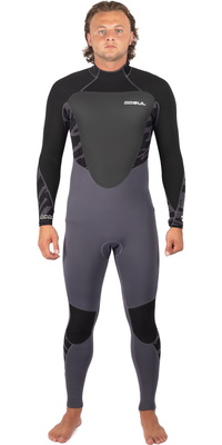 2025 Generøs Mand Response 5/3mm Gbs Back Zip Våddragt Re1213-c1 - Grå/sort