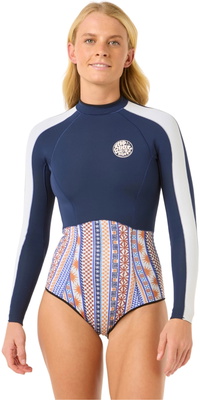 2025 Rip Curl Womens G-Bomb 1.5mm Long Sleeve Back Zip Springsuit Wetsuit 13NWSP -.. Navy