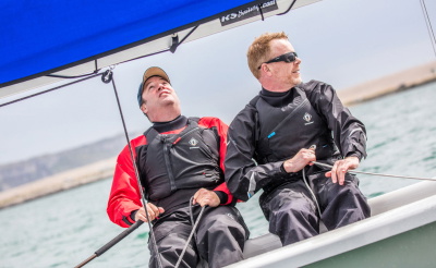 Sailors in drysuits on the water