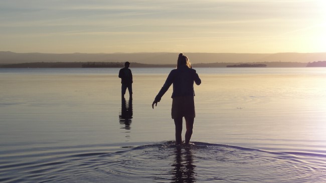 Couple in the water at Jervis Bay