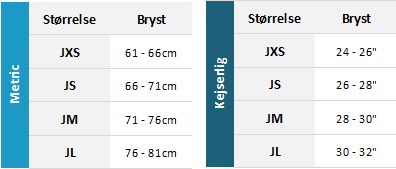 Gul Junior Marine Garments 19 0 Størrelsesskema