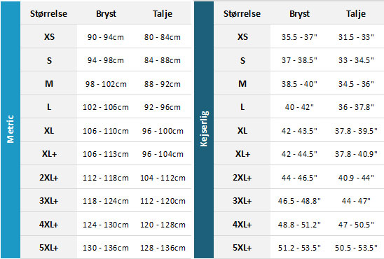 Jobe Neoprene Impact Vest 19 0 Størrelsesskema