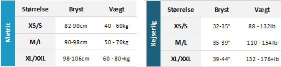 Palm Womens BA 19 Womens Størrelsesskema