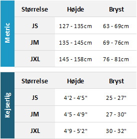 Typhoon Junior Drysuits 19 Mens Størrelsesskema