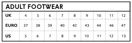 C-Skins Adult Footwear 23 0 Størrelsesskema